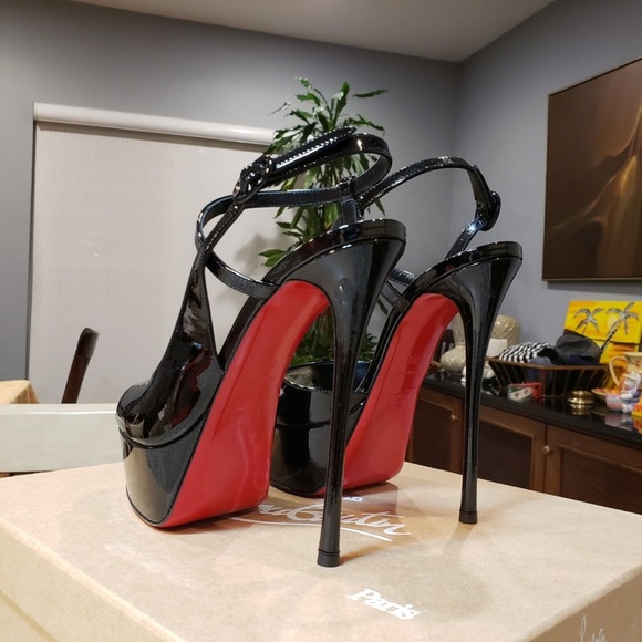 Christian Louboutin Black and Red Heels - Picture 6 of 12